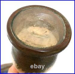 Paire de grand vase émaillé Legras art nouveau à décor paysage lacustre H 40 cm
