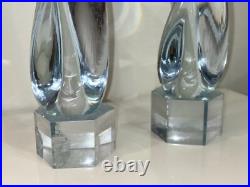 Paire de sculptures en verre signées Adam Jablonski art verrier polonais vinta