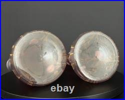 Paire de vases Art nouveau en verre émaillé à décor en relief de trèfles