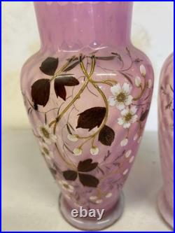 Paire de vases En Verre Décor Floral