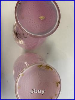 Paire de vases En Verre Décor Floral