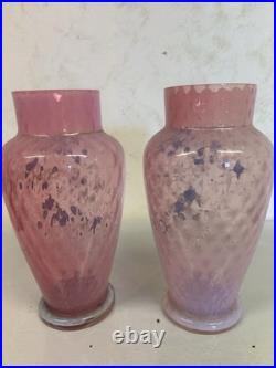 Paire de vases En Verre Décor Floral