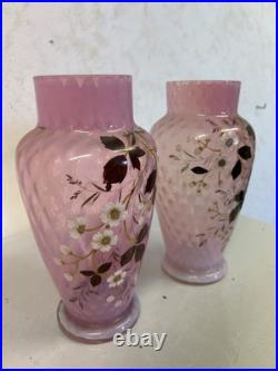Paire de vases En Verre Décor Floral