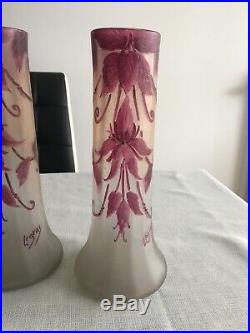 Paire de vases Francois Theodore Legras Rubis non Gallè Lalique Daum