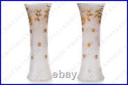 Paire de vases aux fleurs or Art Nouveau par Saint-Louis. Art Nouveau vases