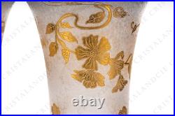 Paire de vases aux fleurs or Art Nouveau par Saint-Louis. Art Nouveau vases