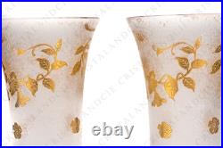 Paire de vases aux fleurs or Art Nouveau par Saint-Louis. Art Nouveau vases