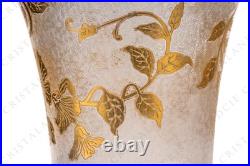 Paire de vases aux fleurs or Art Nouveau par Saint-Louis. Art Nouveau vases