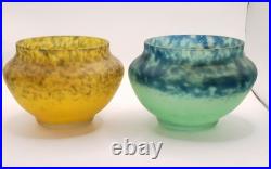 Paire de vases boule en verre signés Delatte Nancy circa 1920