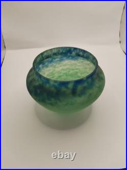Paire de vases boule en verre signés Delatte Nancy circa 1920