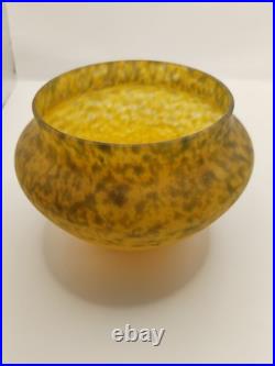 Paire de vases boule en verre signés Delatte Nancy circa 1920