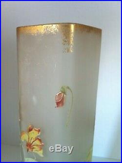 Paire de vases émaillés Art-nouveau de Legras Montjoie St Denis décor de Monna