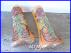 Paire de vases émaillés Legras motif Pavots