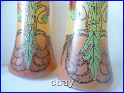 Paire de vases émaillés Legras motif Pavots