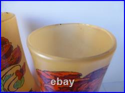 Paire de vases émaillés Legras motif Pavots