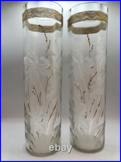 Paire de vases rouleaux en Baccarat ancien ART DECO
