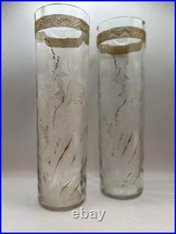 Paire de vases rouleaux en Baccarat ancien ART DECO