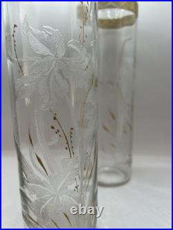 Paire de vases rouleaux en Baccarat ancien ART DECO