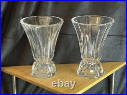 Paire vases Saint Louis France modèle Florida cristal signé h20cm