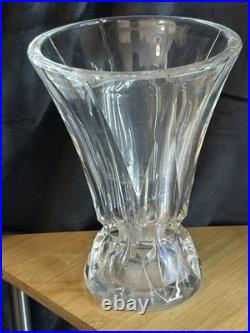 Paire vases Saint Louis France modèle Florida cristal signé h20cm