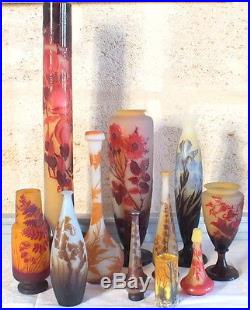 Pate de verre vase piedouche de Gallé authentique 7