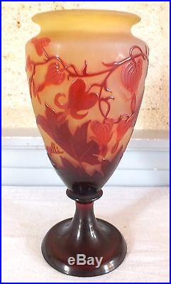 Pate de verre vase piedouche de Gallé authentique 7