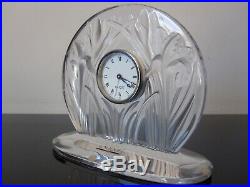 Pendule de table, horloge Lalique France en cristal modèle Iris