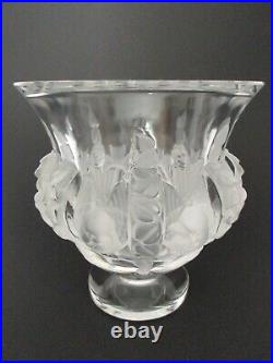 Petit Vase Lalique France Dampierre En Cristal/vase Aux Moineaux