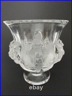 Petit Vase Lalique France Dampierre En Cristal/vase Aux Moineaux