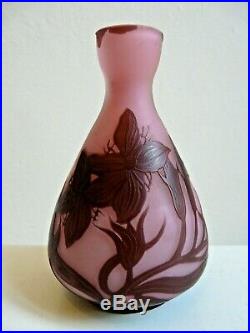 Petit Vase Pate De Verre Degagee A L'acide Signe Richard (loetz, Etling) 1920/30