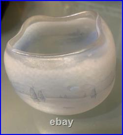 Petit vase Daum Nancy Croix De Lorraine Paysage Marin