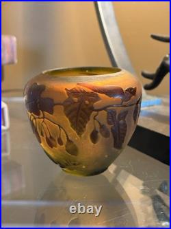 Petit vase Gallé Nancy authentique Verre multicouche Art Nouveau 1900 Petit vase Gallé Nancy authentique Verre multicouche Art Nouveau 1900
