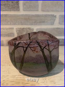 Petit vase Legras décor paysage en automne