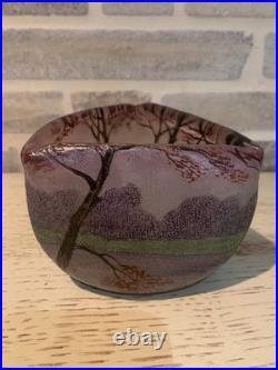 Petit vase Legras décor paysage en automne