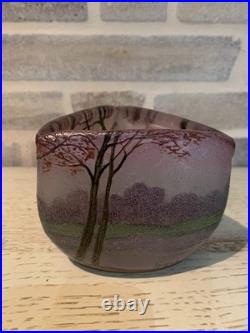 Petit vase Legras décor paysage en automne