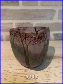 Petit vase Legras décor paysage en automne