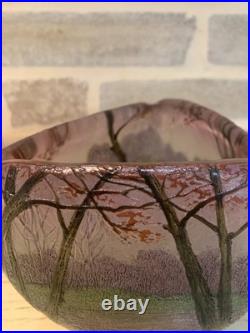 Petit vase Legras décor paysage en automne