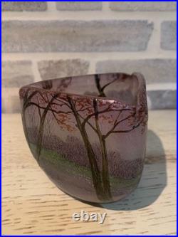 Petit vase Legras décor paysage en automne