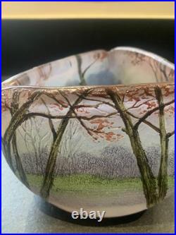 Petit vase Legras décor paysage en automne