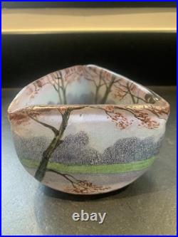 Petit vase Legras décor paysage en automne