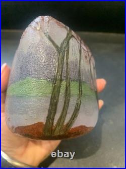 Petit vase Legras décor paysage en automne