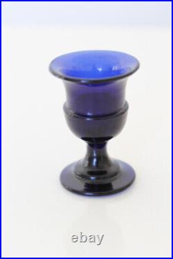 Petit vase en Verre bleu Cobalt Normandie XVIII ème siècle Parfait état