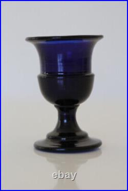 Petit vase en Verre bleu Cobalt Normandie XVIII ème siècle Parfait état