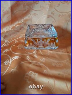 Pot couvert overlay orange cristal taillé vers 1920 boite bonbonnière