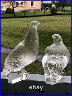 Quail Partridge 2 Perdrix DLG LALIQUE Glas Rebhuhn Circa 1940/ 1950