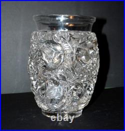 R. LALIQUE Vase Art déco BAGATELLE Oiseau Moineau non signé 1939