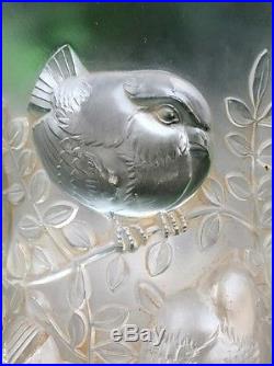 R Lalique Ancien & authentique vase décor d'oiseaux