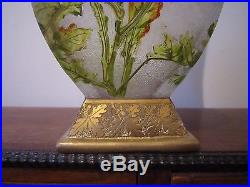 Rare Grand Vase En Pate De Verre Baccarat Degage A L Acide A Decor Floral 1900