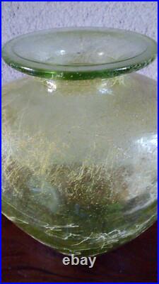 RARE GRAND Vase COEUR à nervures VERRE EPAIS 4kg! Origine inconnue