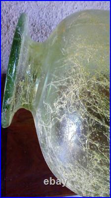 RARE GRAND Vase COEUR à nervures VERRE EPAIS 4kg! Origine inconnue